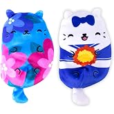 Cats vs Pickles - Posie &amp; Pom-Paws - 2-Pack - 4" Cute Cuddly Collectible Bean Plush Toy - Collect These as Stocking Stuffers, Fidget Toys, or Sensory Toys - Great for Kids, Boys, &amp; Girls!