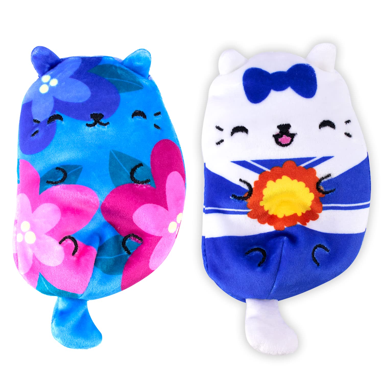 Cats vs Pickles - Posie & Pom-Paws - 2-Pack - 4" Cute Cuddly Collectible Bean Plush Toy - Collect These as Stocking Fillers or Sensory Toys - Great for Kids, Boys, & Girls!