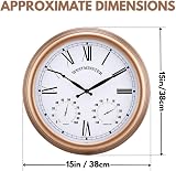 HomeZone 40cm Outdoor Garden Wall Clock 3-in-1 Thermometer & Hygrometer view 2