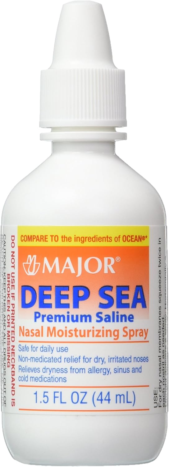 Major Pharmaceuticals Deep Sea Saline Generic for Ocean Nasal Moisturizing Spray, 1.5 Ounce: Health & Personal Care