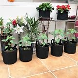 JERIA 12-Pack 3 Gallon Grow Bags with Handles & Plant Labels - Black view 7