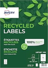 Avery Recycled Address Labels LR7163-100 Permanent 99.1x38.1mm 1400 Pack view 1
