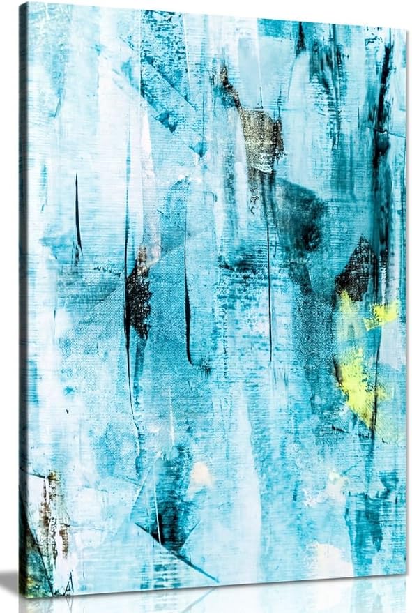 Abstract Modern Contemporary Teal Wall Art Canvas Wall Art Picture