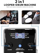 STRICH Stereo Looper Guitar Pedal with Drum Machine 100 Patterns 160 Min USB view 2