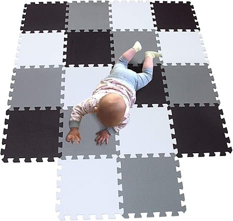 grey and white playmat