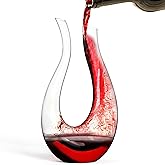 Gem Tour Hand-Blown Lead-Free Crystal Glass Wine Decanter – 750 ml Swan-Neck U-Shape Aerator | Luxury Gift Box, Drip-Free Pour Edge, Wide Stable Base, Easy-Clean Thin Neck | Elevate Dinners & Parties
