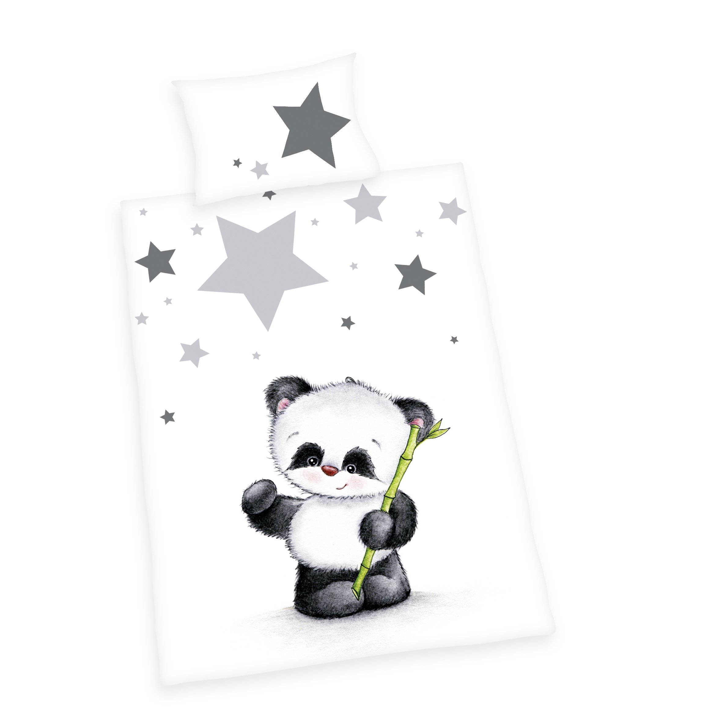 Herding Jana Panda Baby Bed Linen, Flannel, Cotton, Multi-Colour, 135 x 100 x 0.2 cm โ image 1