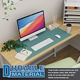 K KNODEL Large Office Leather Desk Mat 80x40cm Green Dual Sided view 5
