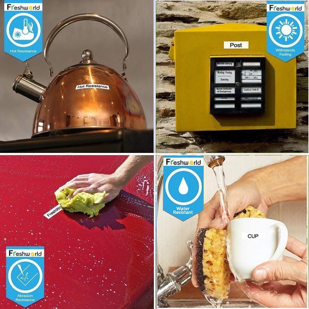 Freshworld Compatible Tape Replacement for Dymo D1 Labels Tape 45013 S0720530 Refill, Black on White,1/2 Inch x 23 Ft, Labeling Tape for Dymo LabelManager PnP 160 360D 280 420P 450 Duo Label Maker,3P: Office Products