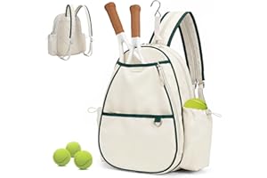 Movker Tennis Bag for Women & Men Sling Crossbody Backpack 2-Racket Waterproof Pocket & Fence Hook Racket Bags Suitable for P