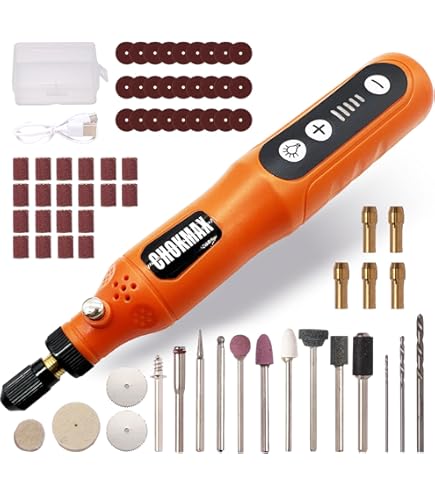 CHOKMAX Cordless Rotary Tool, 3-Speed Front Working Light Grinder
