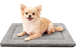 FOGKISS Dog Bed Mat - Dog Crate Pad - Reversible Mat for Pet Comfort - Soft Bed Crate Pads for All Seasons - Durable, Machine Washable Mat for Crates, Travel, and Home (Light Gray, 24" L*18" W*1.5" Th)