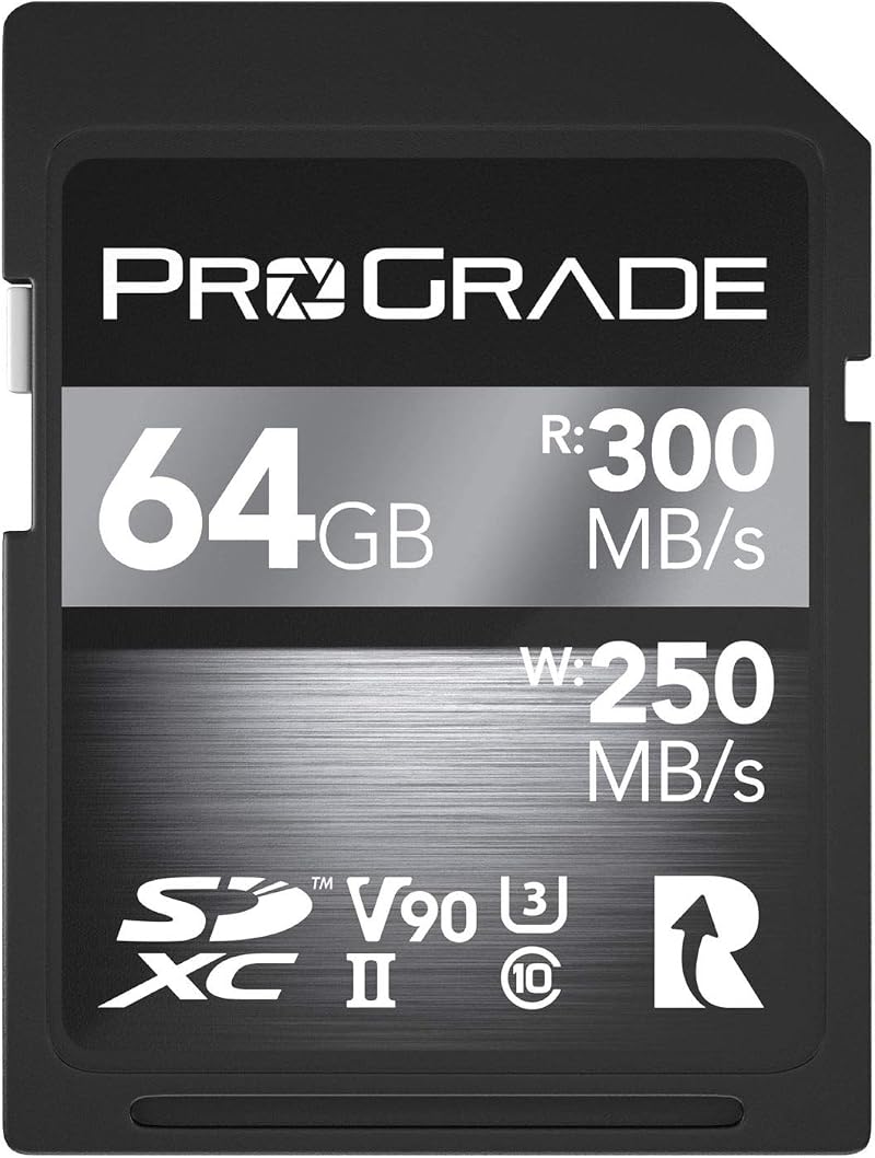 ProGrade Digital 64GB SDXC UHS-II V90 300R Memory Card for Professional Video &