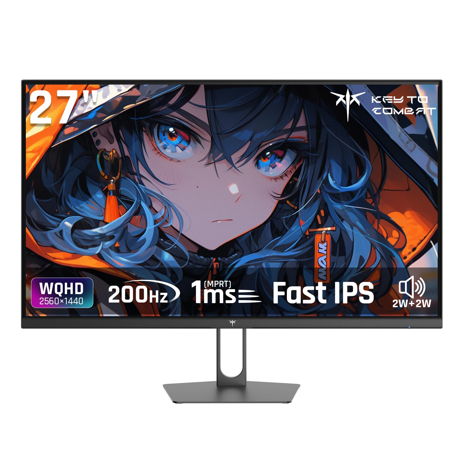 KTC 27インチゲーミングモニター WQHD (2560x1440) Fast IPS 200Hz (210OC可能）1ms(MPRT) 131%sRGB HDR400 低ブルーライト フリッカーフリー FreeSync & G-Sync対応 PS5対応 HDMI2.0×2 DP1.4×2 VESA 100*100 H27T22C-3商品画像