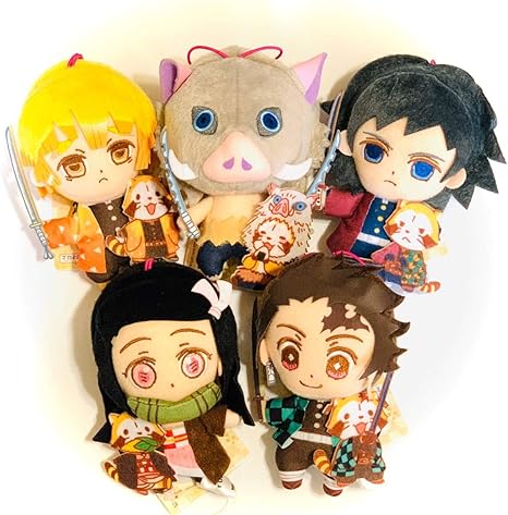 Amazon 鬼滅の刃 ラスカル コラボマスコット 全5種セット ぬいぐるみ ぬいぐるみ ホビー