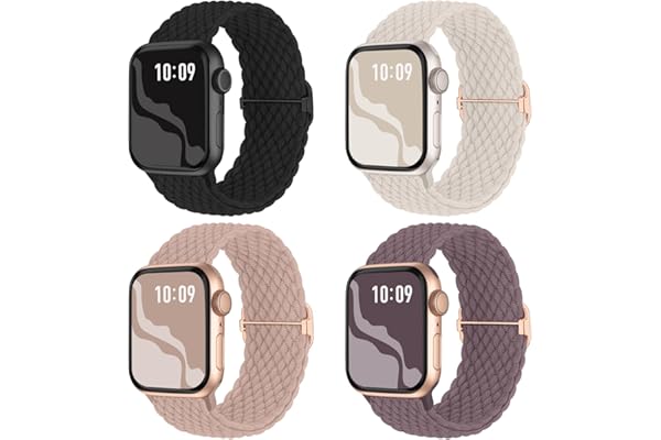 Braided Stretchy Solo Loop Compatible for Apple Watch Band 38mm 40mm 41mm 42mm 44mm 45mm 49mm for Women Men, Nylon Elastic Straps Wristbands for iWatch Series 9 8 7 6 SE 5 4 3 2 1 Ultra Ultra 2