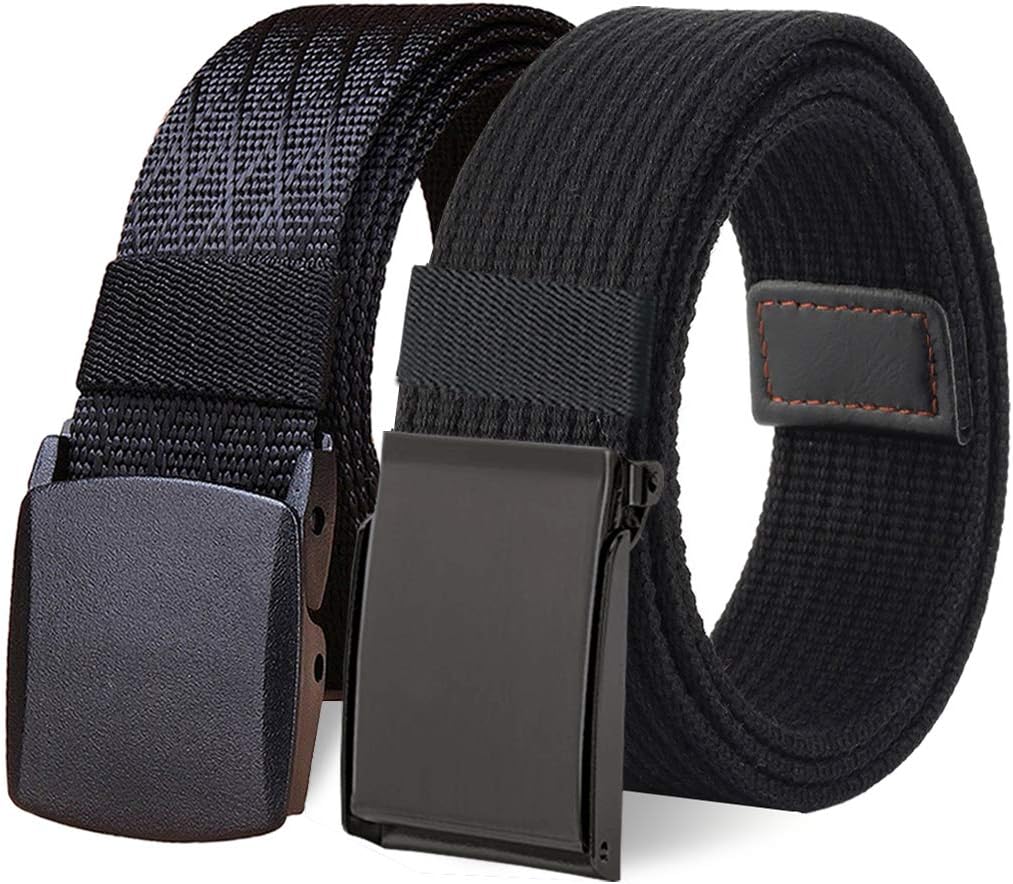 2 Pack Nylon Belt Outdoor Military Web Belt 1.5" Men Tactical Webbing Belt