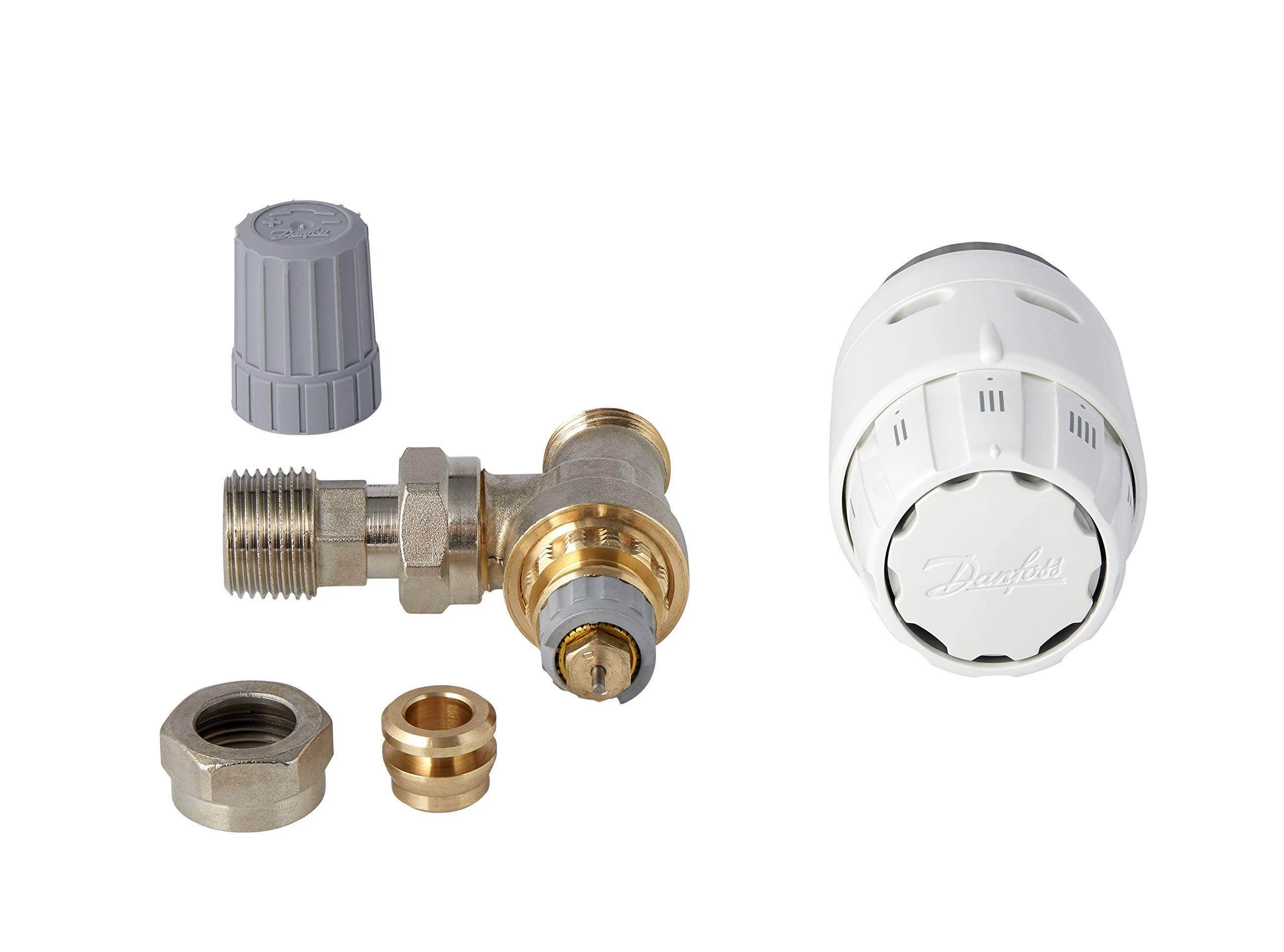 Danfoss RAS-C2 TRV 013G6055 For Two-Pipe Domestic Heating Systems - Flow Selectable, High Accurate Temperature Control - Bi-directional Valve (White)