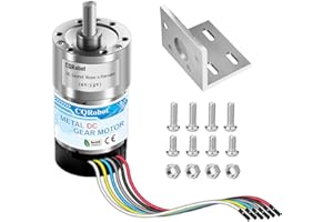CQRobot 270:1 Metal DC Geared-Down Motor 37Dx72.5L mm 6V/12V, with 64 CPR Encoder and Bracket. 6V-3W-20RPM-40 kg.cm(556 oz.in), 12V-6W-40RPM-70 kg.cm(972 oz.in), D-Shaped Output Shaft 16mm.