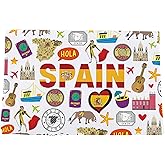 VAMSII Spanish Souvenir Gift Spanish Honeymoon Gift Span Travel Kitchen Towel Spain Vacation Gift Spain Lovers Spanish Gift (SpanTowel)