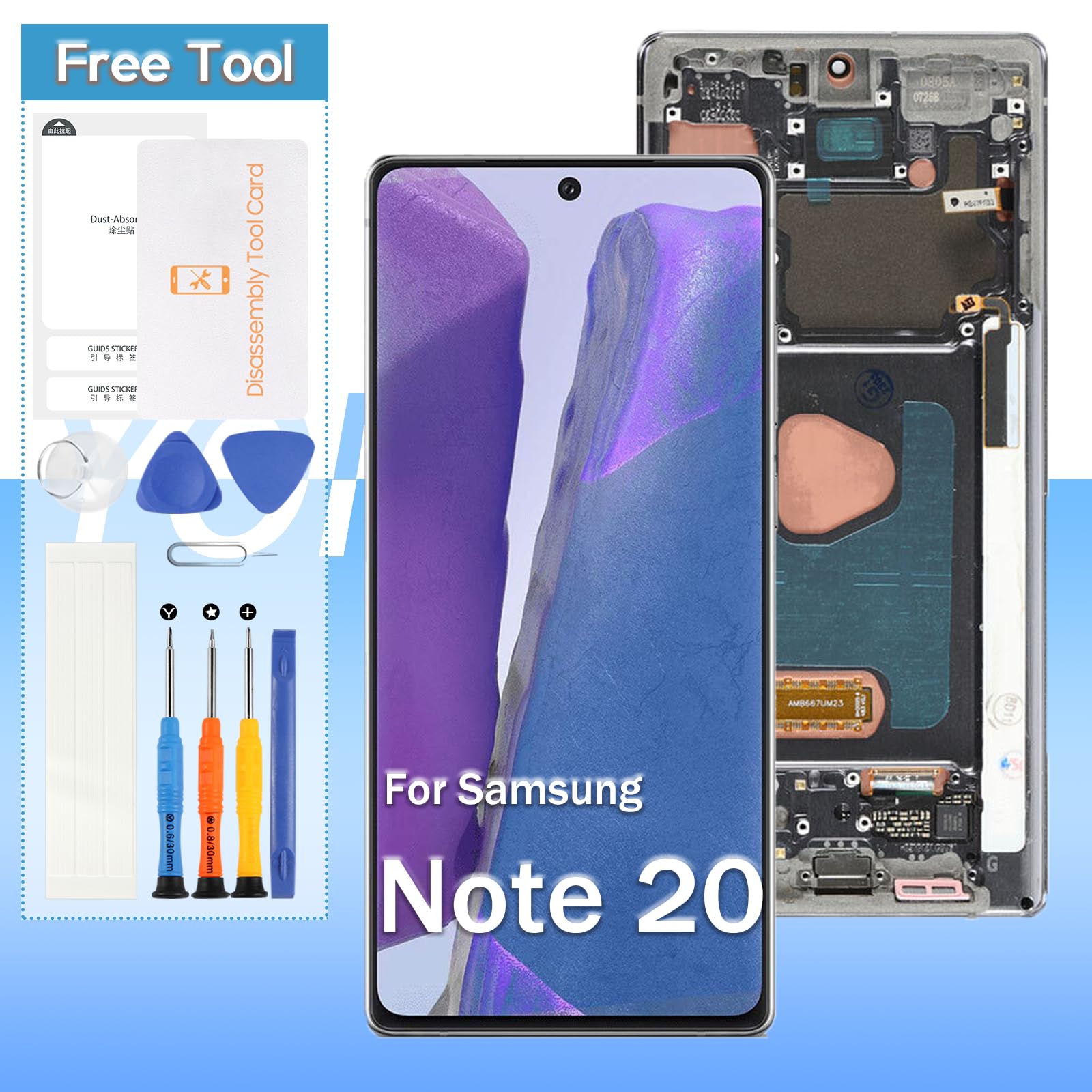 Photo 1 of Screen Replacement for Samsung Galaxy Note 20 5G /Note 20 4G SM-N981U, SM-N981A, SM-N981W, SM-N980 6.7" (OLED) LCD Display Digitizer Touch Assembly Repair.(Gray with Frame)