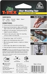 T-REX Clear Heavy Duty Double Sided Mounting Tape 25mm x 1.5m 30lb view 3