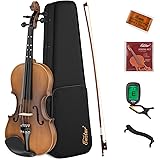 Eastar EVA-3 4/4 Full Size Violin Set Matte Fiddle for Kids Beginners Students Adults with Hard Case, Rosin, Shoulder Rest, B