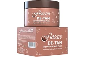Flocare Alpha Arbutin & Vitamin C De-Tan Face Pack For Instant Glowing Skin, Skin Brightening | Lighten Skin Tone, Tanning, O