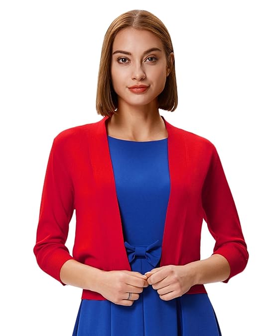 GRACE KARIN Strickjacke Damen Kurz Cardigan Langarm Outwear CLAF20