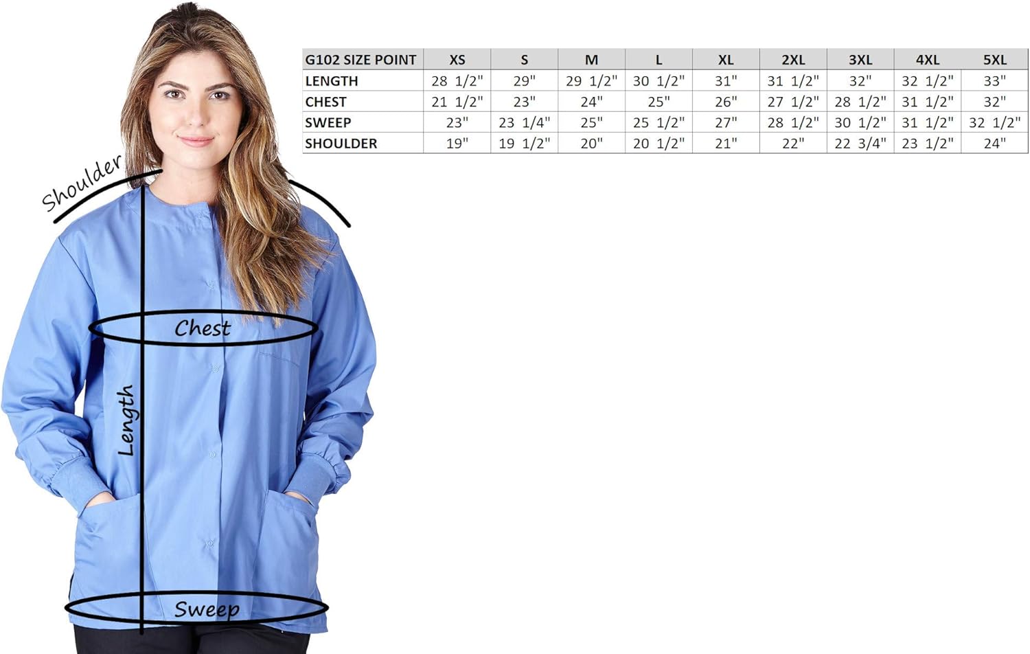 Natural Uniforms Women's Workwear Lightweight Warm Up Jacket G102: Medical Scrubs Shirts: Clothing