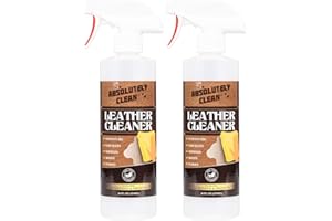 ABSOLUTELY CLEAN Amazing Leather Cleaner/Conditioner/Deodorizer | Powerful, Natural Enzyme Cleaner | USA Made | Great for Leather & Vinyl, Furniture, Boots, Purses, Clothing | Removes Stains Spray & Wipe (16oz 2 PK)