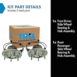 TRQ 2 Piece Front Wheel Bearing & Hub Assembly Set