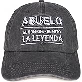Abuelo Gifts Embroidered Cap, Funny Grandpa Gifts for Men, Adjustable Hat Gifts Accessory for Birthday & Christmas Grey
