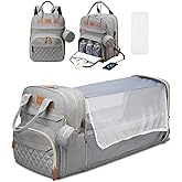JSTPRO Diaper Bag Backpack, Large Diaper Bag with Changing Station, Baby Bag, New Mom Gifts, Lightweight Waterproof Unisex Diaper Bag with Insulated Pockets and USB Charging Port, Grey