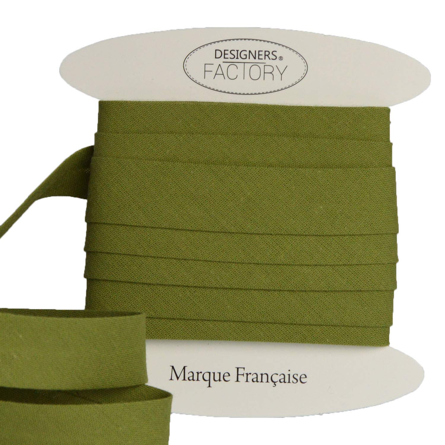Beautiful Quality Plain Cotton Bias Binding - Cotton Bias Binding - Available in Several Colours and Two Sizes (By 5 Meters, Olive)