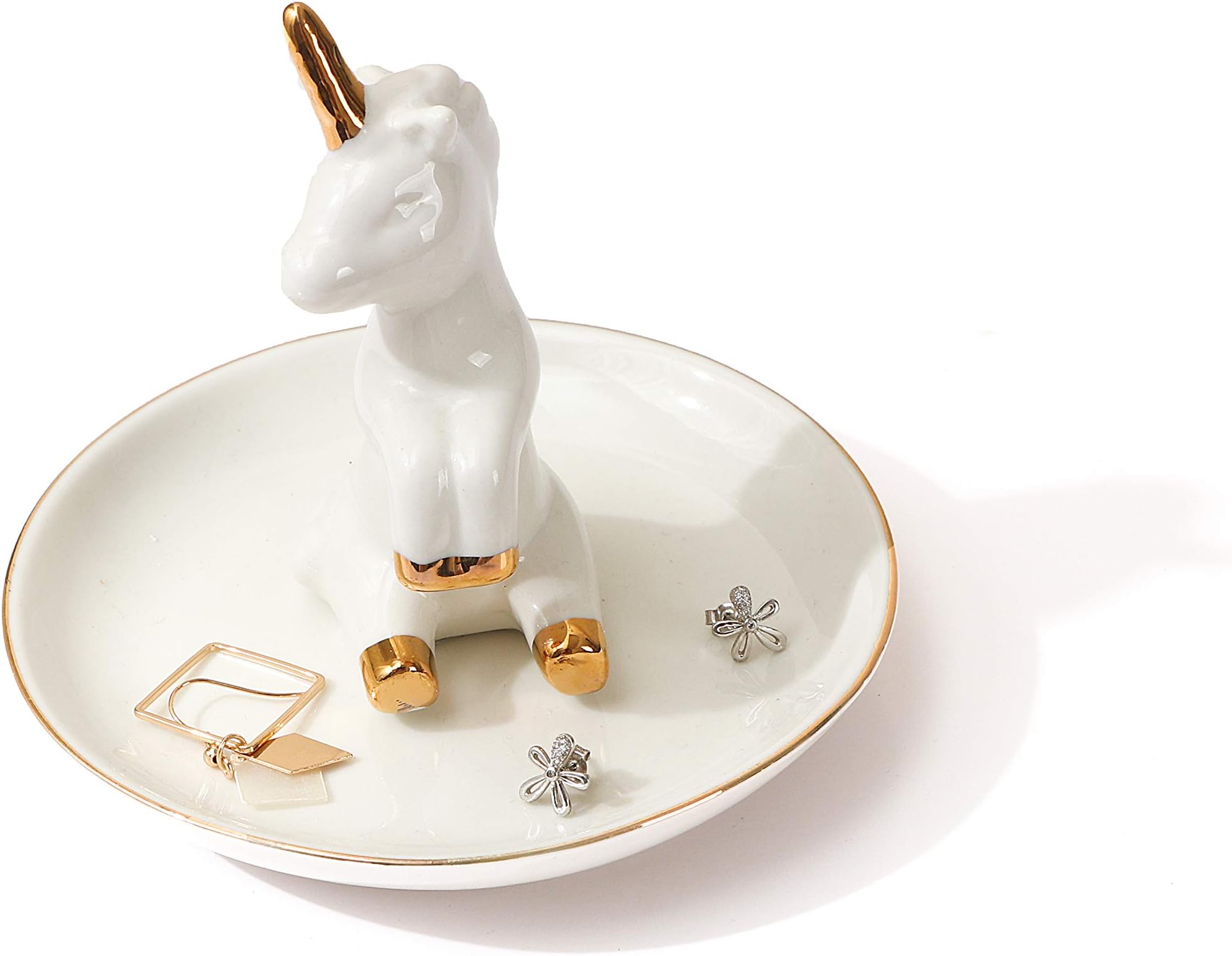 easyum Unicorn Ring Holder Jewelry Holder for Women Jewelry Dish Engagement Wedding Rings Display Holder Stand Trinket Trays Home Room Decor