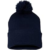 Sportsman Pom-Pom 12" Knit Beanie One Size Navy