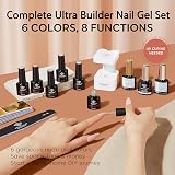 Modelones 8-in-One Nail Builder Gel Kit with Mini Lamp 6 Colors Pink Clear view 2
