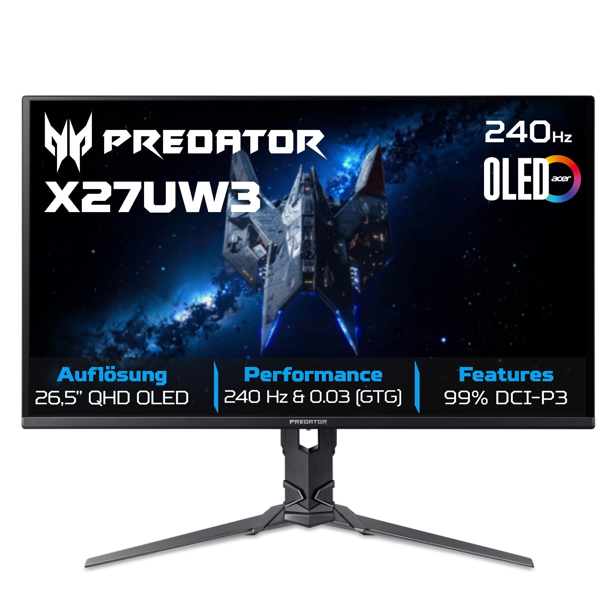 Acer Predator X27UW3 OLED Gaming Monitor 27 Zoll (67,3 cm), WQHD, 240Hz