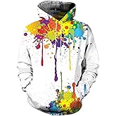 Linnhoy Unisex 3D Printed Hooded Sweatshirt Casual Pullover Hoodie with Big Pockets