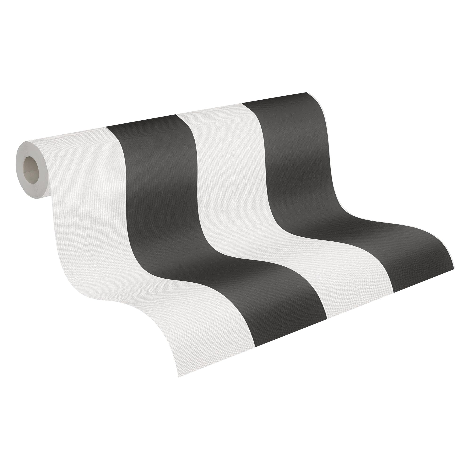 A.S. Création Striped Wallpaper Black & White Non Woven wallcovering 10.05 m x 0.53 m Black White 334213