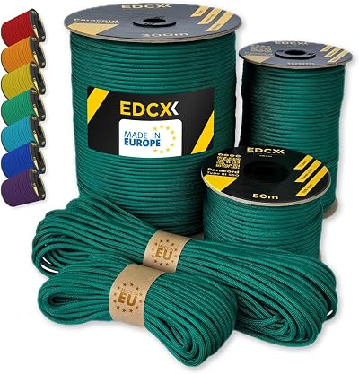 EdcX Paracord 4mm 550 Type III 35+ Colors 10m-300m Nylon Rope