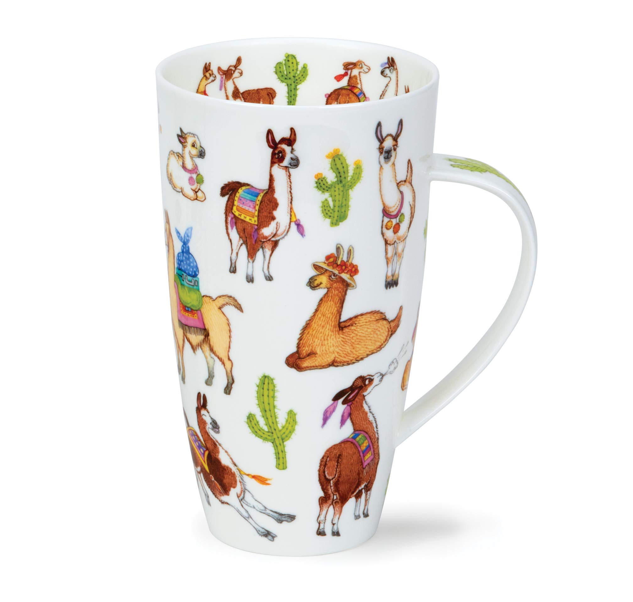 Dunoon Fine Bone China Henley Shape Animal World Mug - Made in England (Llamarama)