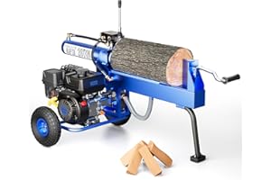 GASXCEL 20-Ton Gas Log Splitter, 209CC 7HP Hydraulic Wood Splitter W/2 Stage Gear Pump & 8 Seconds Rapid Auto Return Ram System, 2-Way Horizontal Log Splitters for 20" x 16" Firewood Max Size Forestry