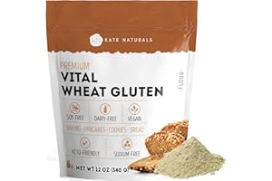 Kate Naturals Vital Wheat Gluten for Bread Making, Baking & Seitan. Compatible with Bread Machine (12oz, High Protein Flour)