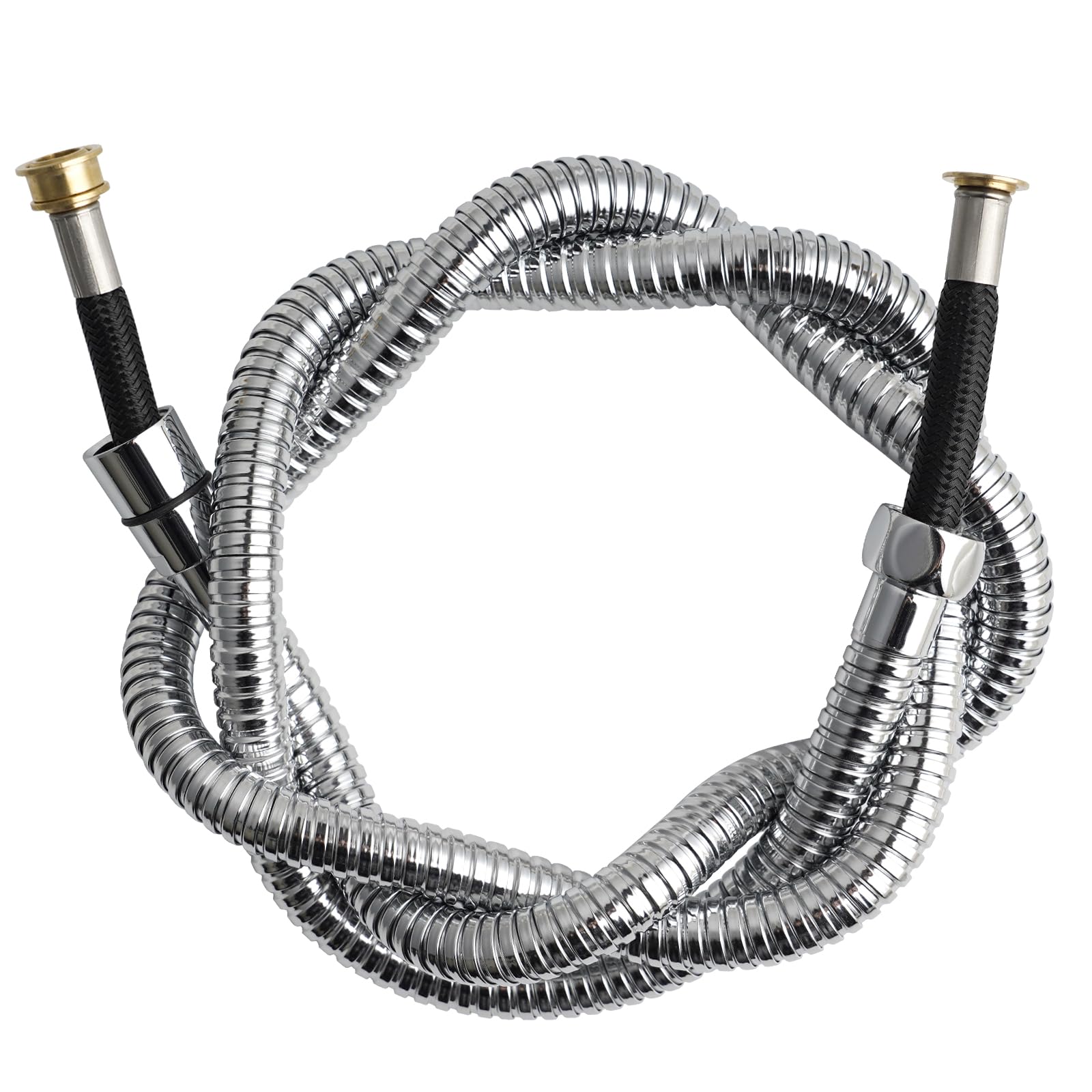 Hibbent Large Bore Handheld Shower Hose 1.5m -Supper Low Water Pressure Boosting Metal Shower Hoses, with Nylon Braided Inner Hose, Brass Fittings, Universal Anti-Kink and Leak-Proof