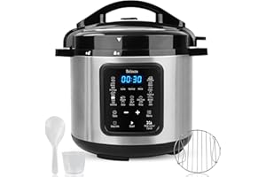 BEIZUZU Electric Pressure Cooker: 6 Quart 9-in-1 Multi-Functional Built-in 11 Presets Programs Pressure Pot, Multi Cooker, Slow Cooker, Rice Cooker, Steamer, Sauté, Yogurt Maker, Warmer & Sterilizer