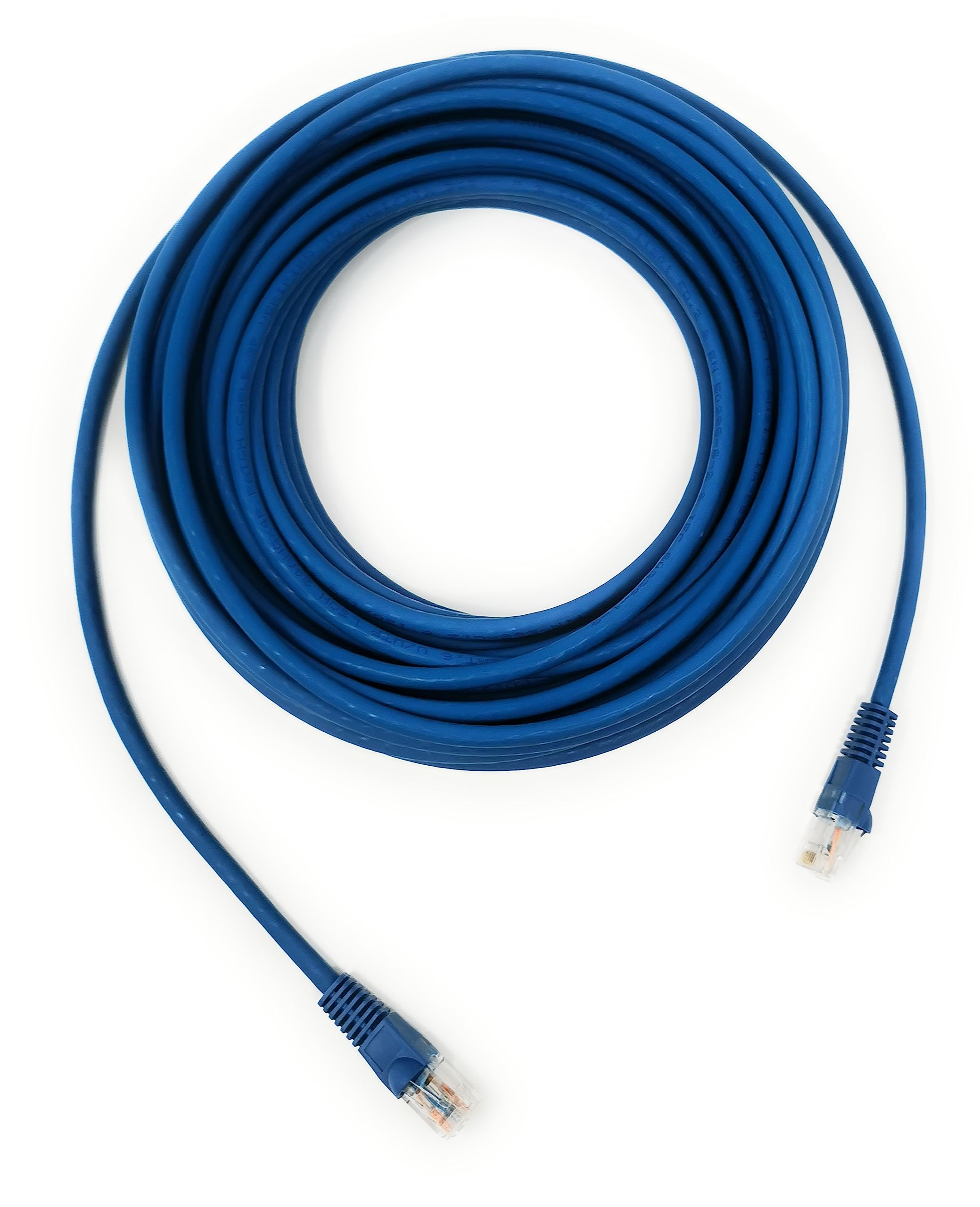 Cat6 RJ45 (UTP) Connector Ethernet Cable, LSZH Snagless Patch 24AWG Bare Copper Cores Lead for Internet, Data Transfer, Router, Modem, CCTV, Smart TV, PC, Laptop (15m, Blue)