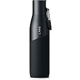 LARQ Bottle Movement Filtered - Lightweight Non-Insulated Stainless Steel Water Bottle BPA Free with Nano Zero Technology and Long-Lasting Filters, White/Pebble, 32oz