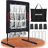 ZEALFEEL 9 Hole Baseball Pitching Net with Strike Zone &amp; Carry Bag | 9-hole pitching target with adjustable height and strike zone for baseball and softball accuracy training, teens and adults